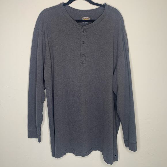 Foundry  Gray Heavy Jersey 3XLT Henley Shirt - Picture 1 of 6